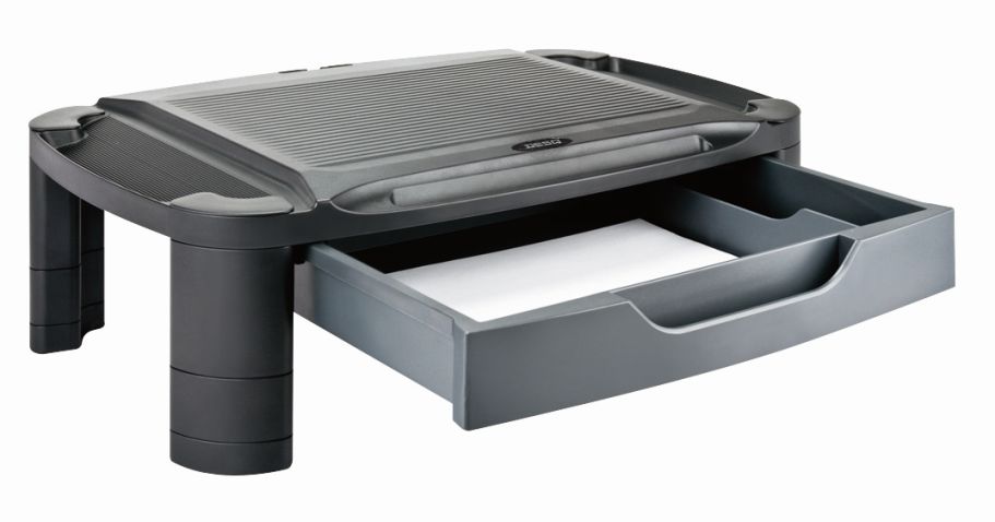 Monitorverhoger met telefoonhouder & lade