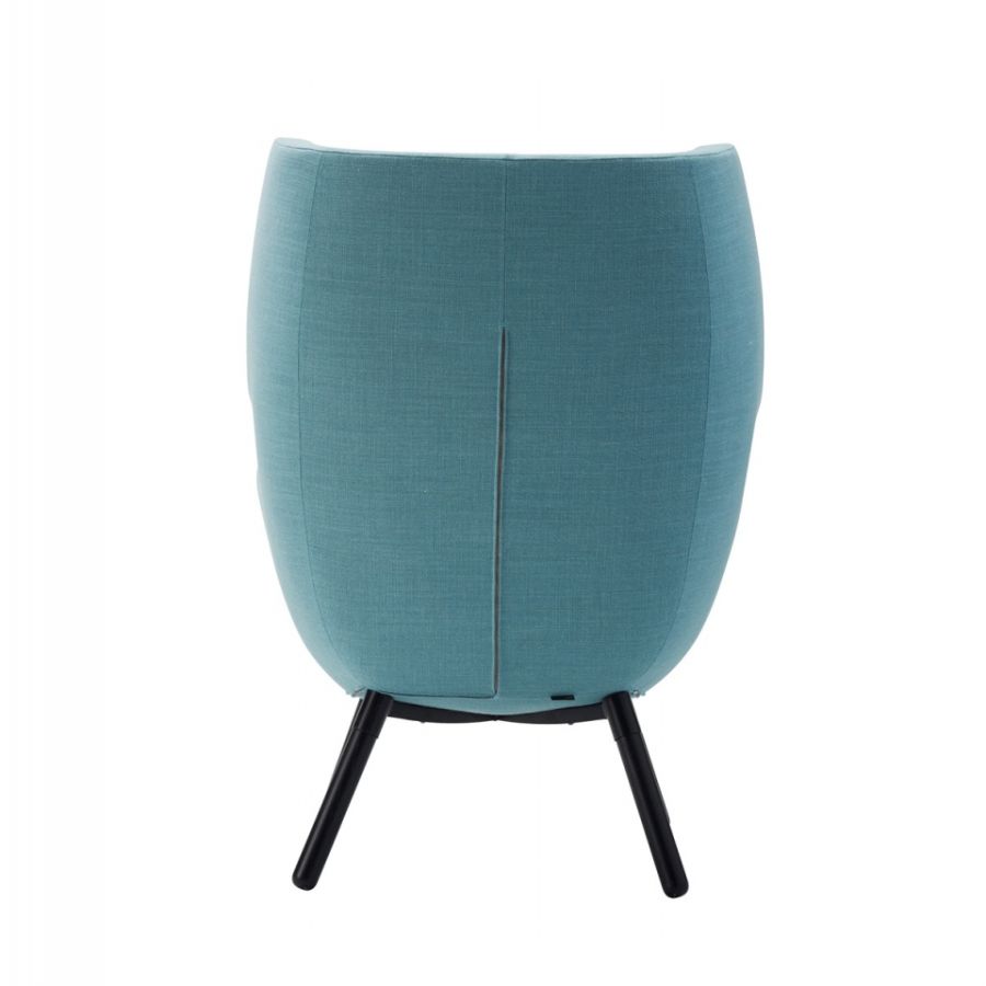 Moai gestoffeerde loungefauteuil detail