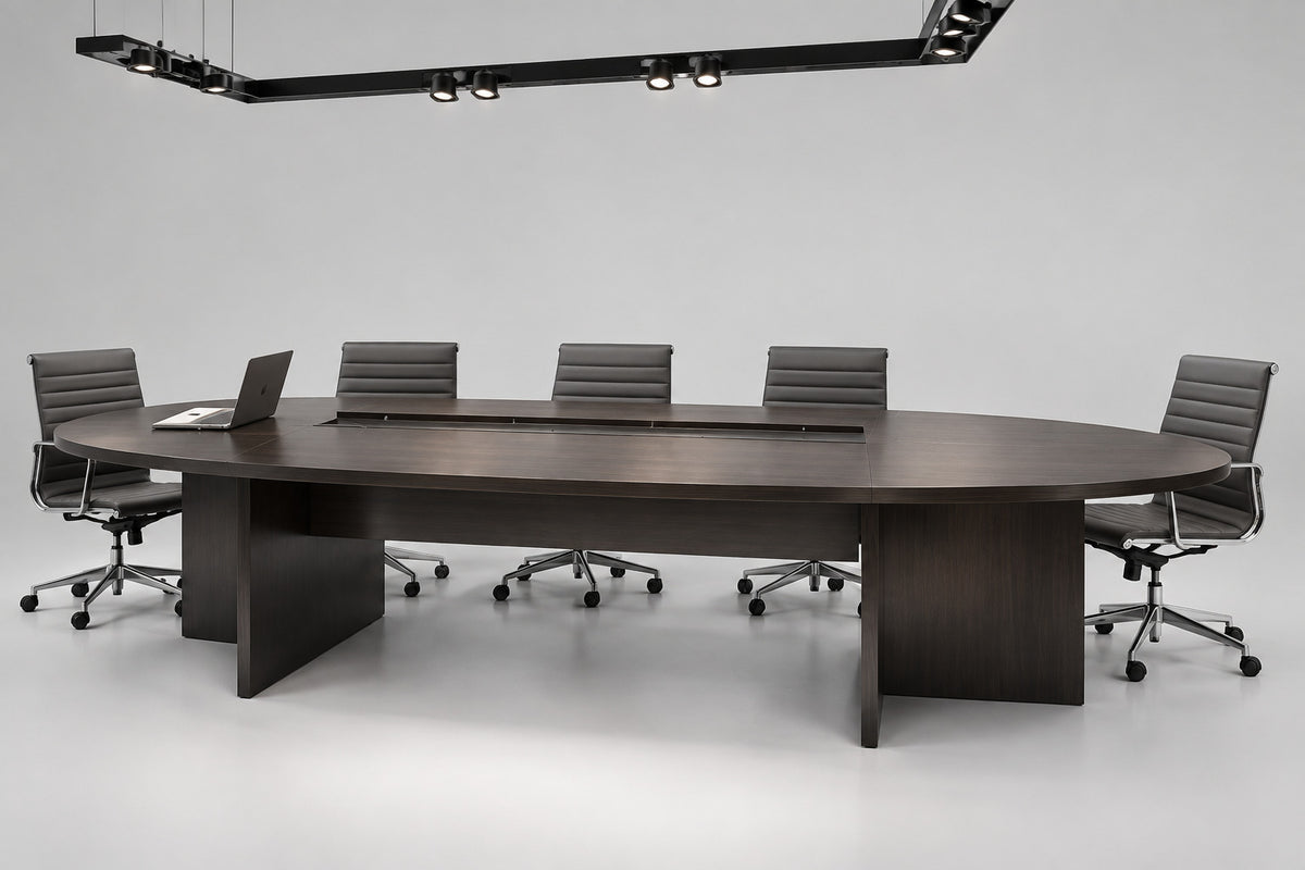 Pijlman Studios Ovalis | Vergadertafel | Melamine Donker