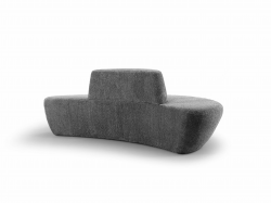 Pijlman Studios modulaire bank Forma Concave in grijze stoffering