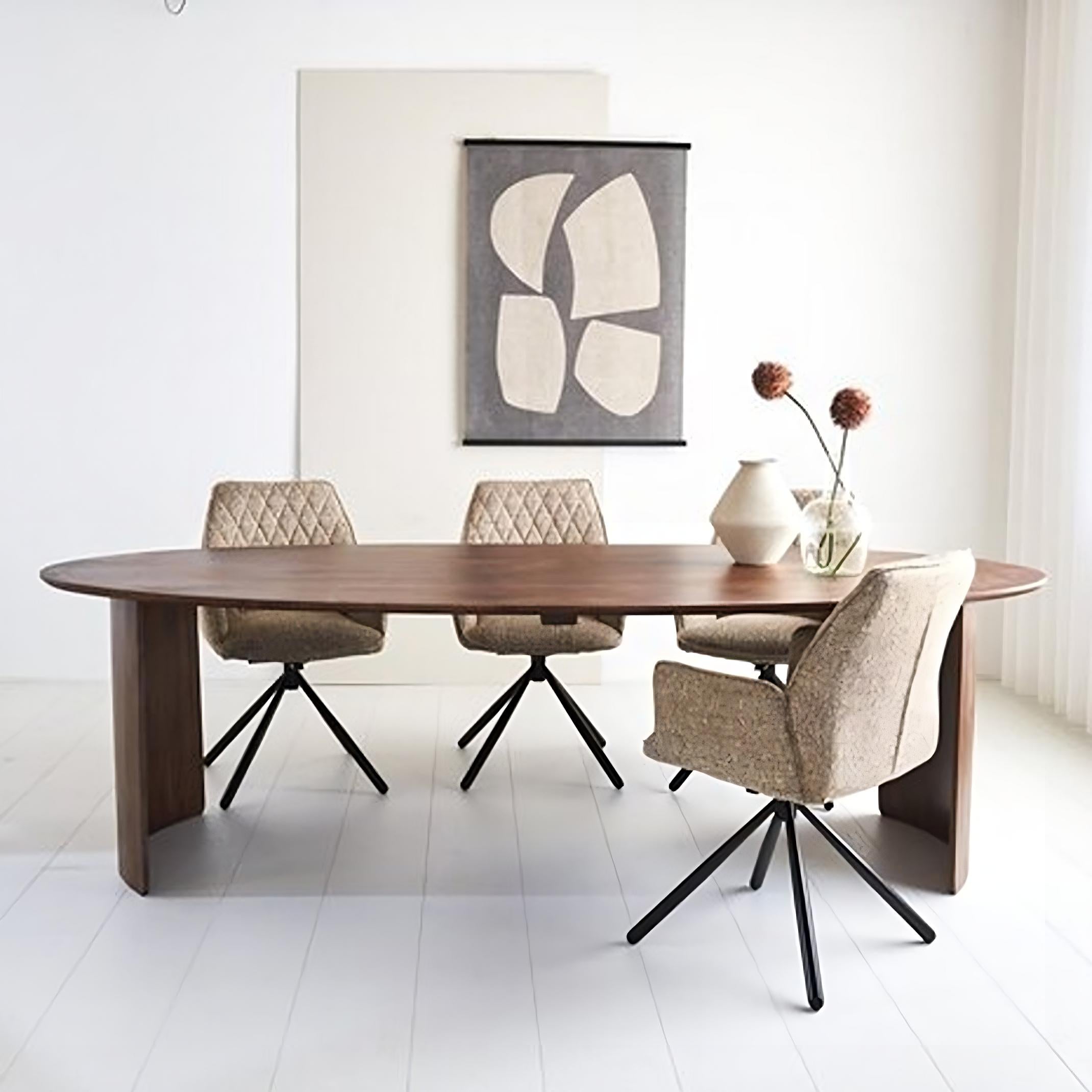 Ovale Eettafel Muiden Walnoot 240x110 cm