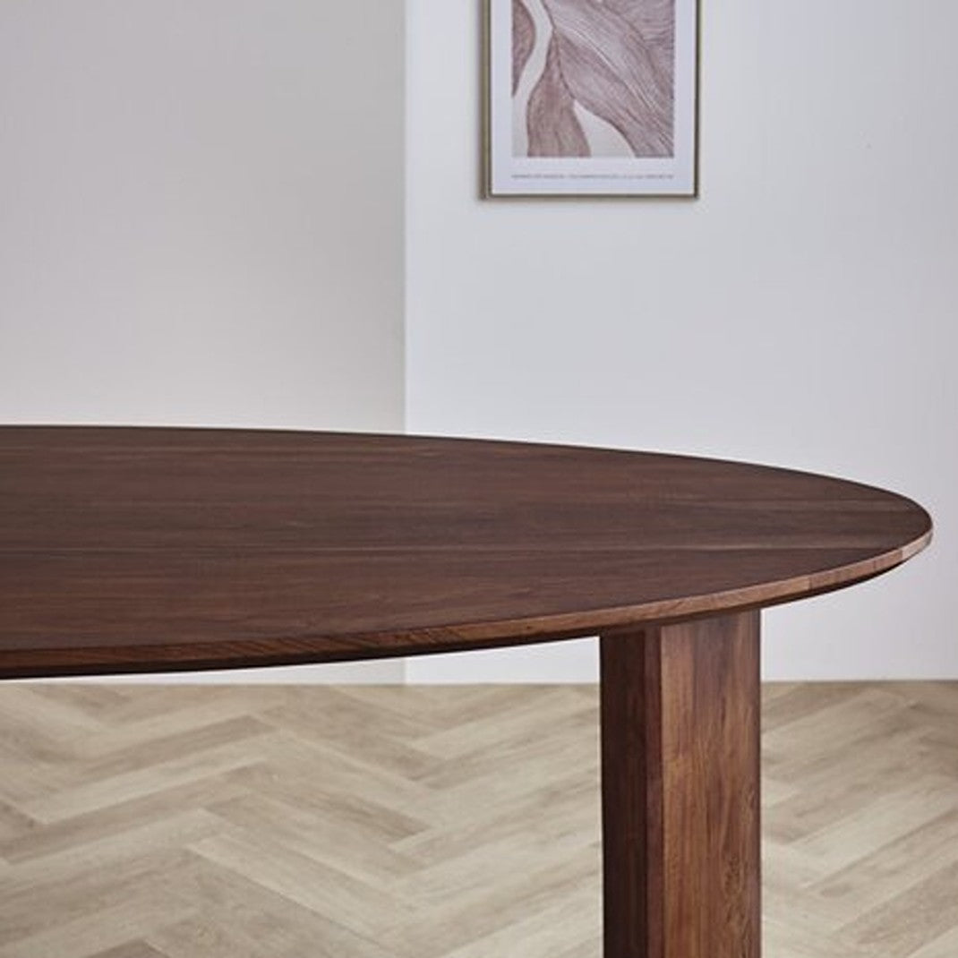 Ovale Eettafel Muiden Walnoot 240x110 cm