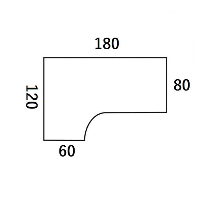 Bureaublad Wing 180x120/80x60 cm