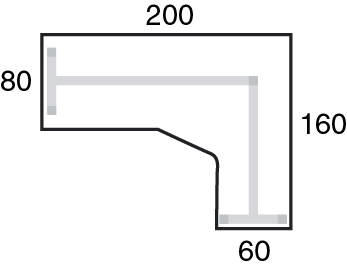 Bureaublad Wing 200x160/80cm.
