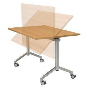 Verrijdbare klaptafel 160x80 cm met kantelbaar onderstel en melamine werkblad voor flexibele werk- en vergaderr
