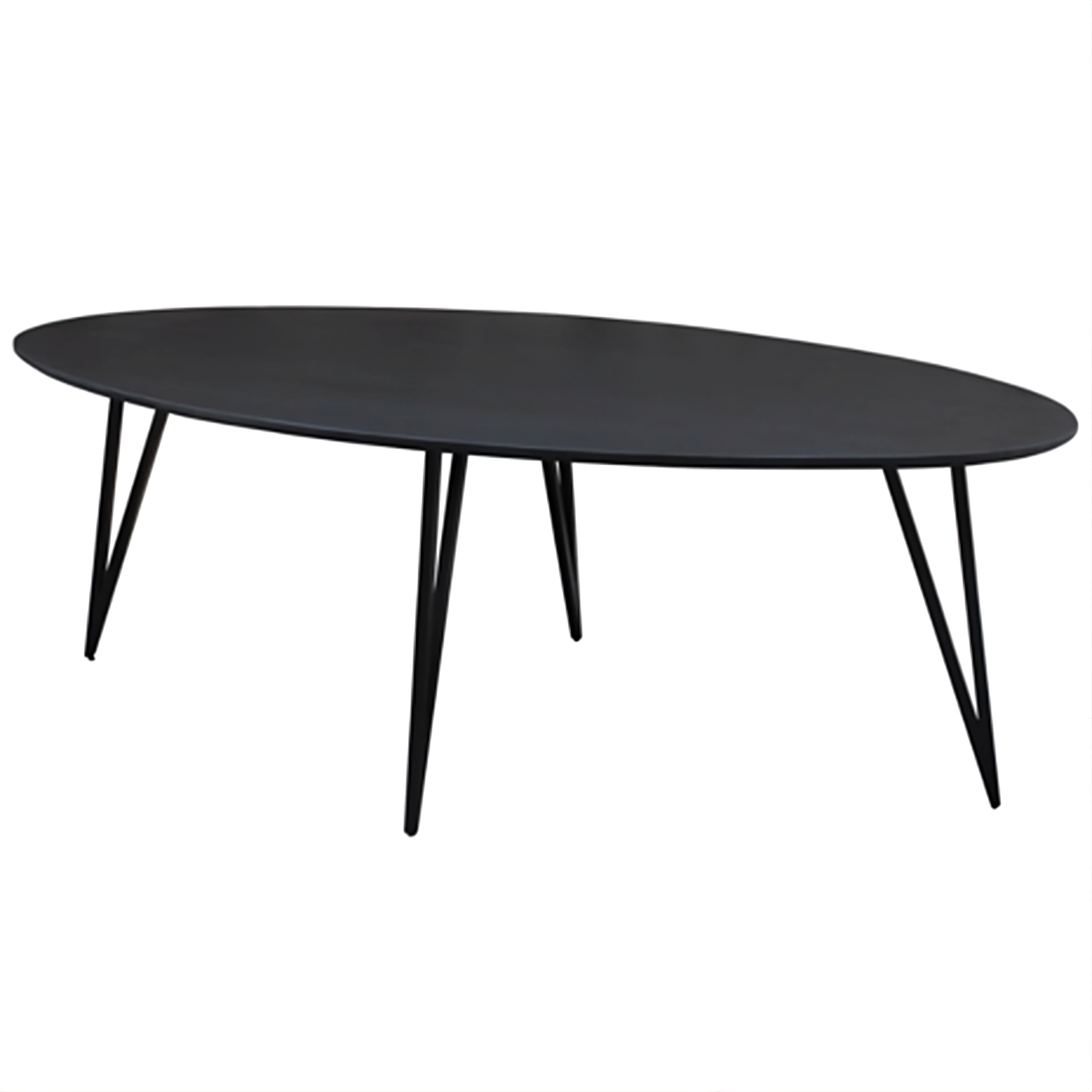 Black oval dining table Zandvoort 210x100 cm