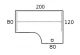 Melamine bureaublad Wing 200/80x120/80 Rechts