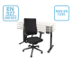 Ergonomische package deal: elektrisch zit-sta bureau Ergo 2 met Drumback bureaustoel – ARBO- en NPR-normering, 100% recyclebaar, 5 jaar garantie